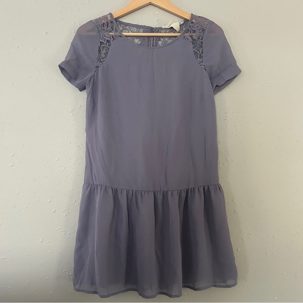 🦋 Urban Outfitters Coincidence & Chance Lilac Shift Mini Dress Tunic Lace XS 💖